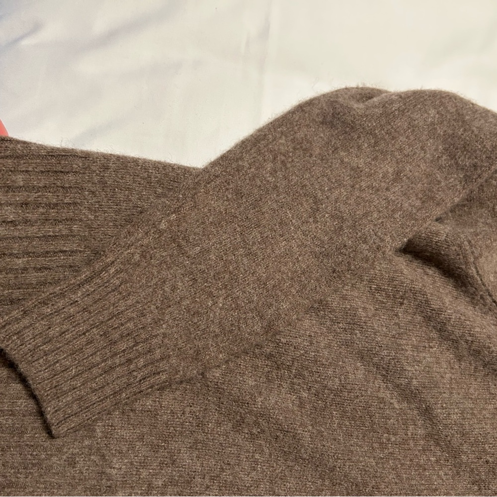 Quince Womens 100% Yak Wool Turtleneck Sweater Heather Brown M medium - Picture 4 of 9